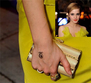 Emma Watson with a Ladybug Tattoo