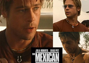 Actor Brad Pitt wearing Horseshoe in a Movie