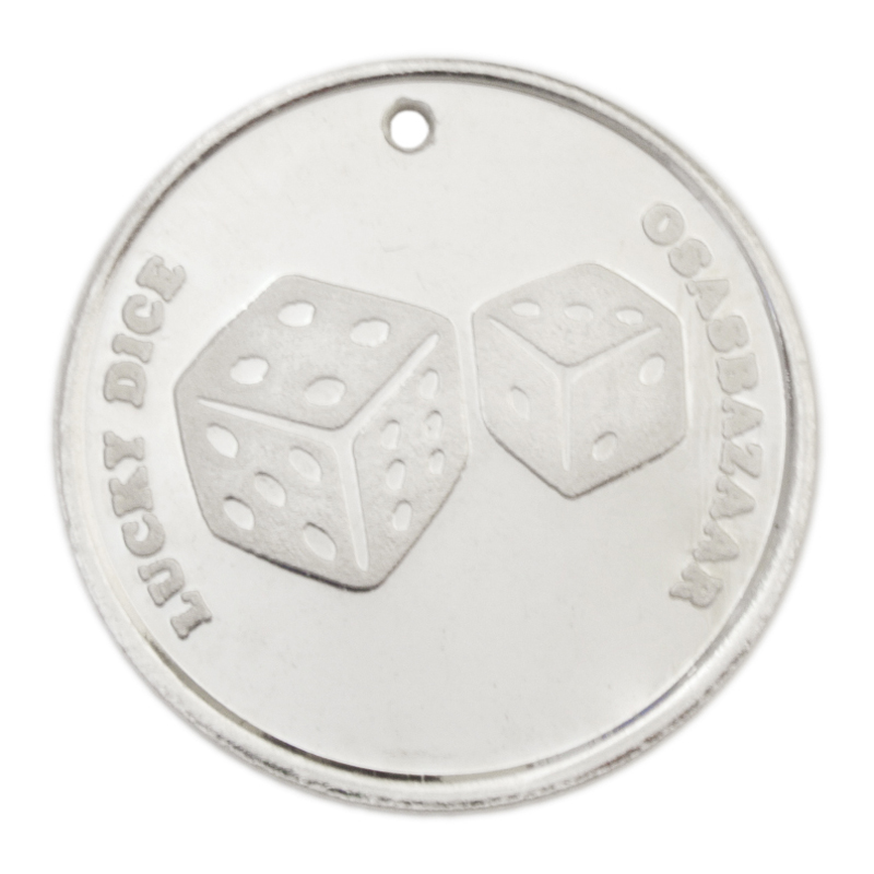 Silver Lucky 7 Dice Coin for Good Luck in Lottery, Games of Chance & Risks of Life!
