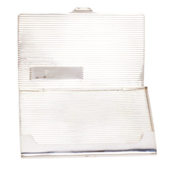 Silver Business Card Holder from the Inside