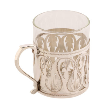 Osasbazaar Sterling Silver & Borosilicate Tea Cup, Coffee Mug - Side
