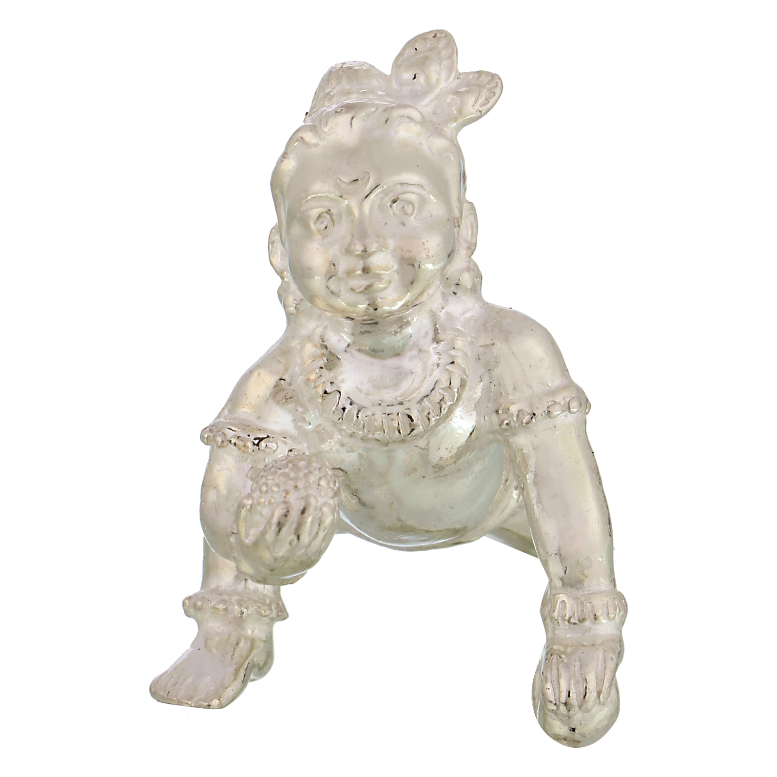 Laddu Gopal Balkrishna in Silver by Osasbazaar Front Laddu Gopal Balkrishna in Silver by Osasbazaar Front