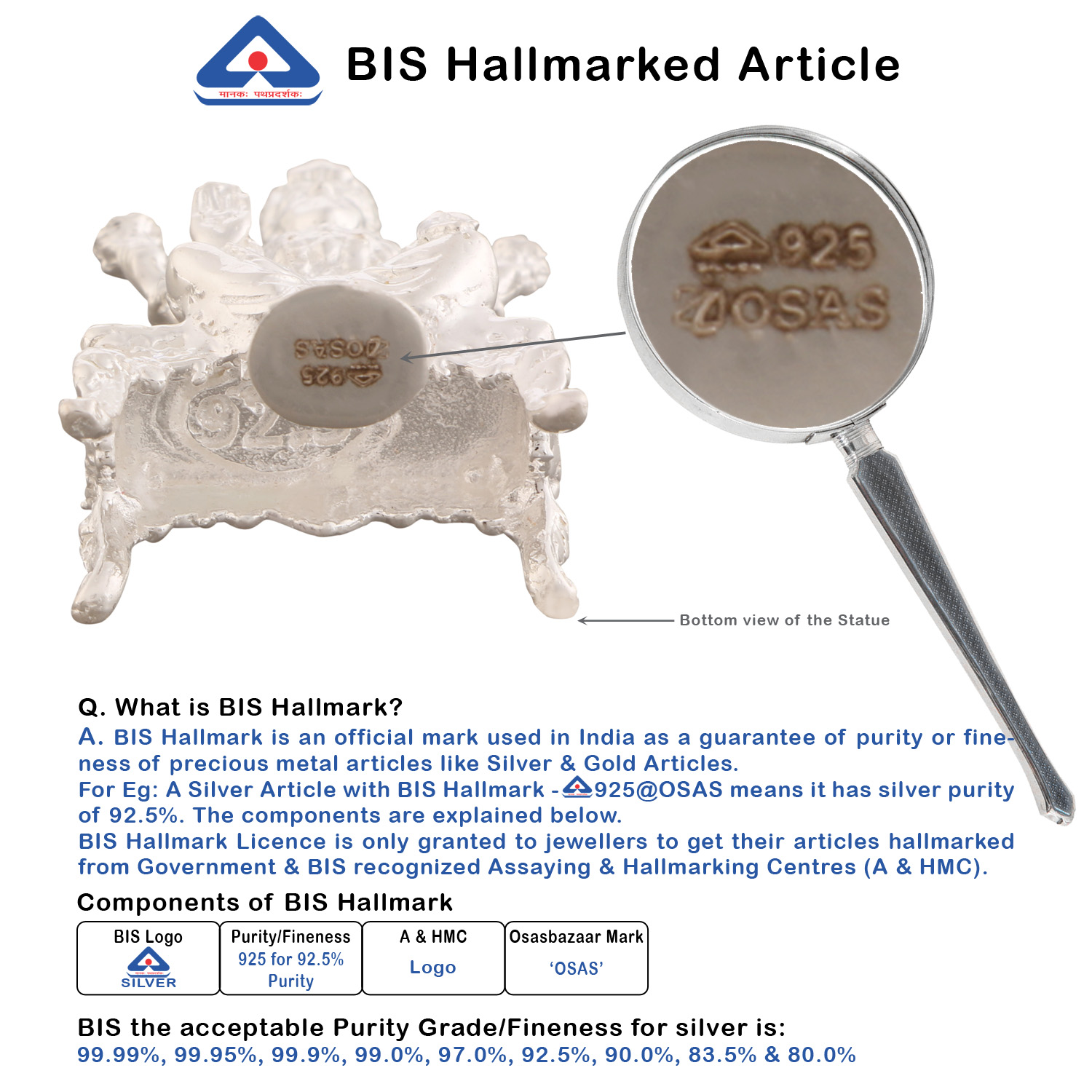 Laxmi ji in Silver by Osasbazaar BIS Hallmark Laxmi ji in Silver by Osasbazaar BIS Hallmark