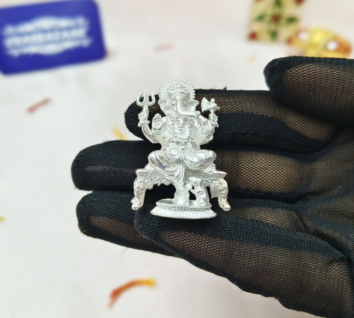 Sterling Silver Ganesh ji Image Hand Dimension 2
