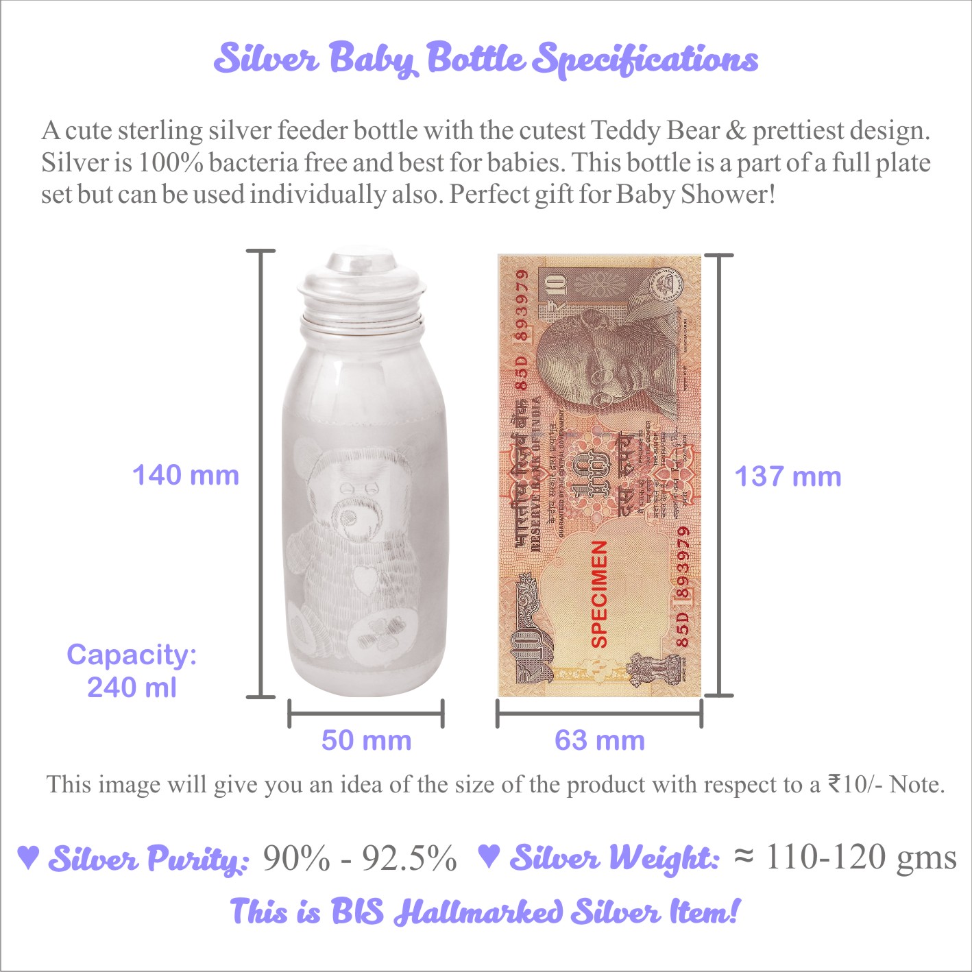 silver feeding bottle price in grt