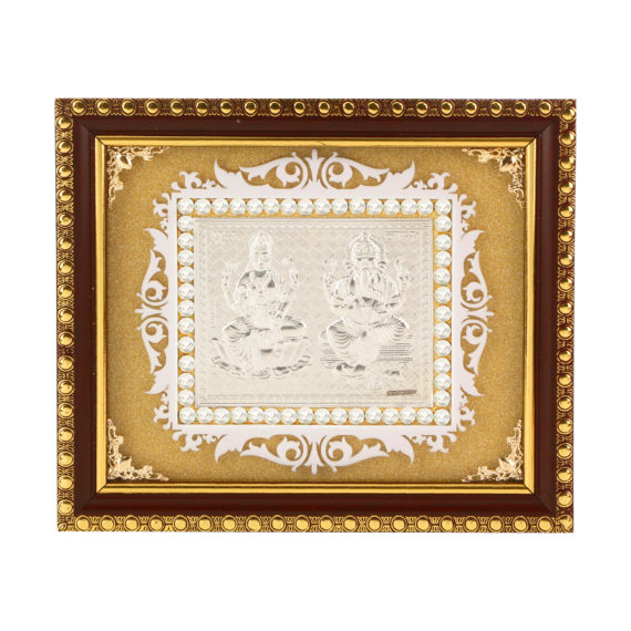 Frame Ganesh ji Laxmi ji in Silver by Osasbazaar Main