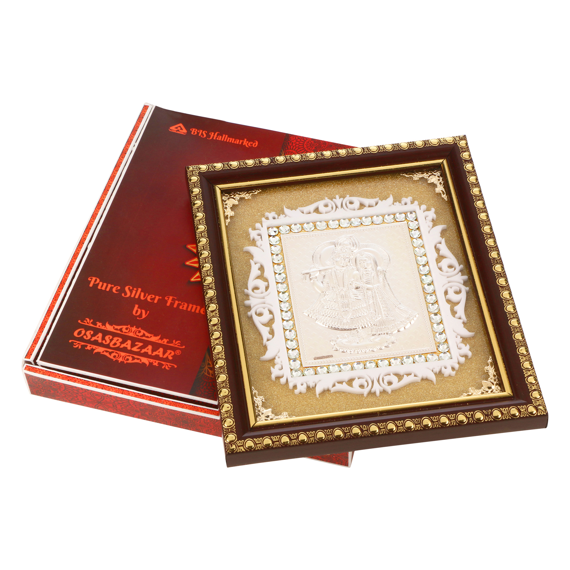 Frame Radha Krishna in Silver by Osasbazaar Packaging Frame Radha Krishna in Silver by Osasbazaar Packaging