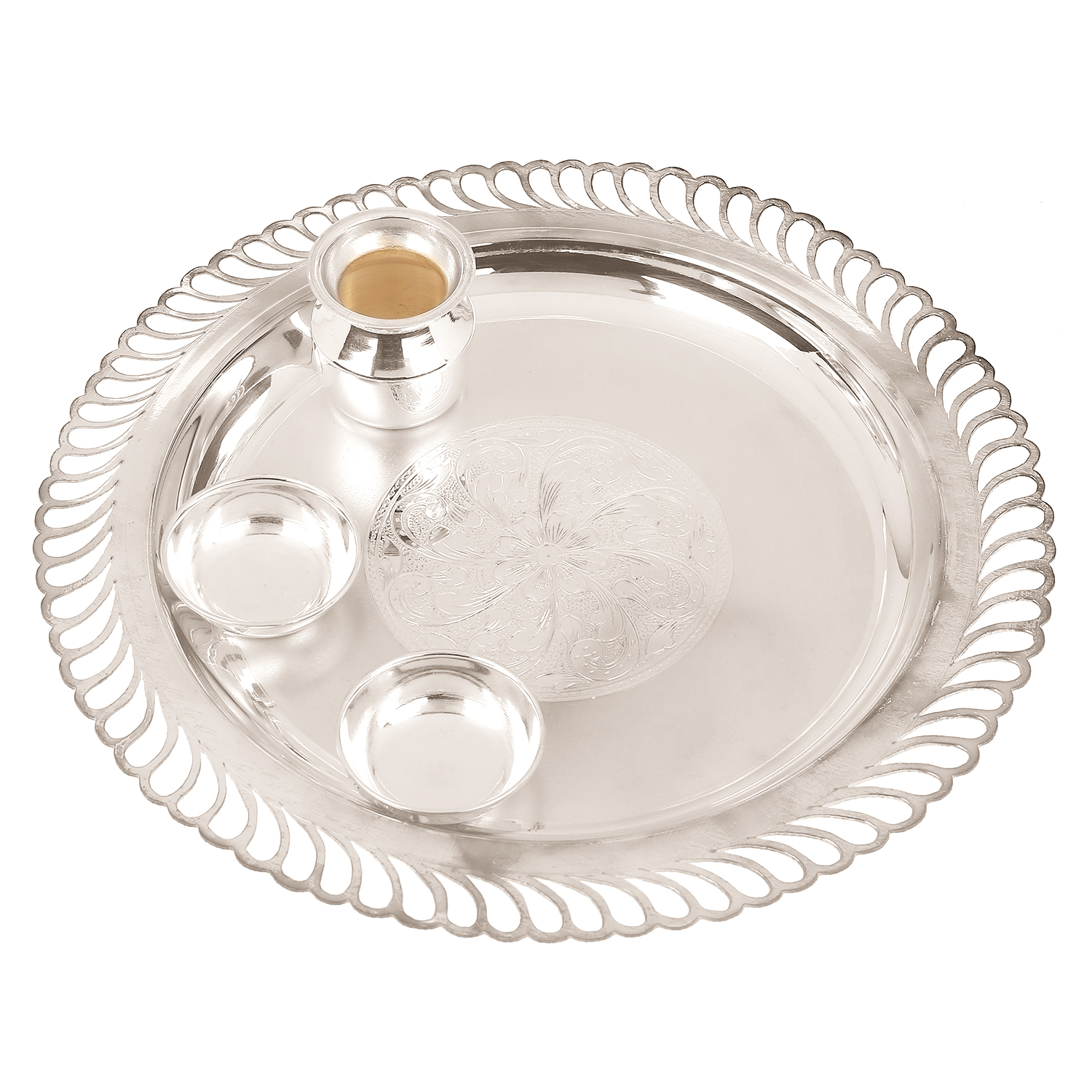 Aarti Thali in Silver by Osasbazaar Main Aarti Thali in Silver by Osasbazaar Main