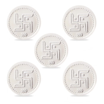 Kalash Swastik Coin 5 pieces in Silver by Osasbazaar Main Image
