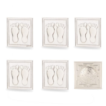 Laxmi Charan and Yantra in Silver by Osasbazaar Main Image