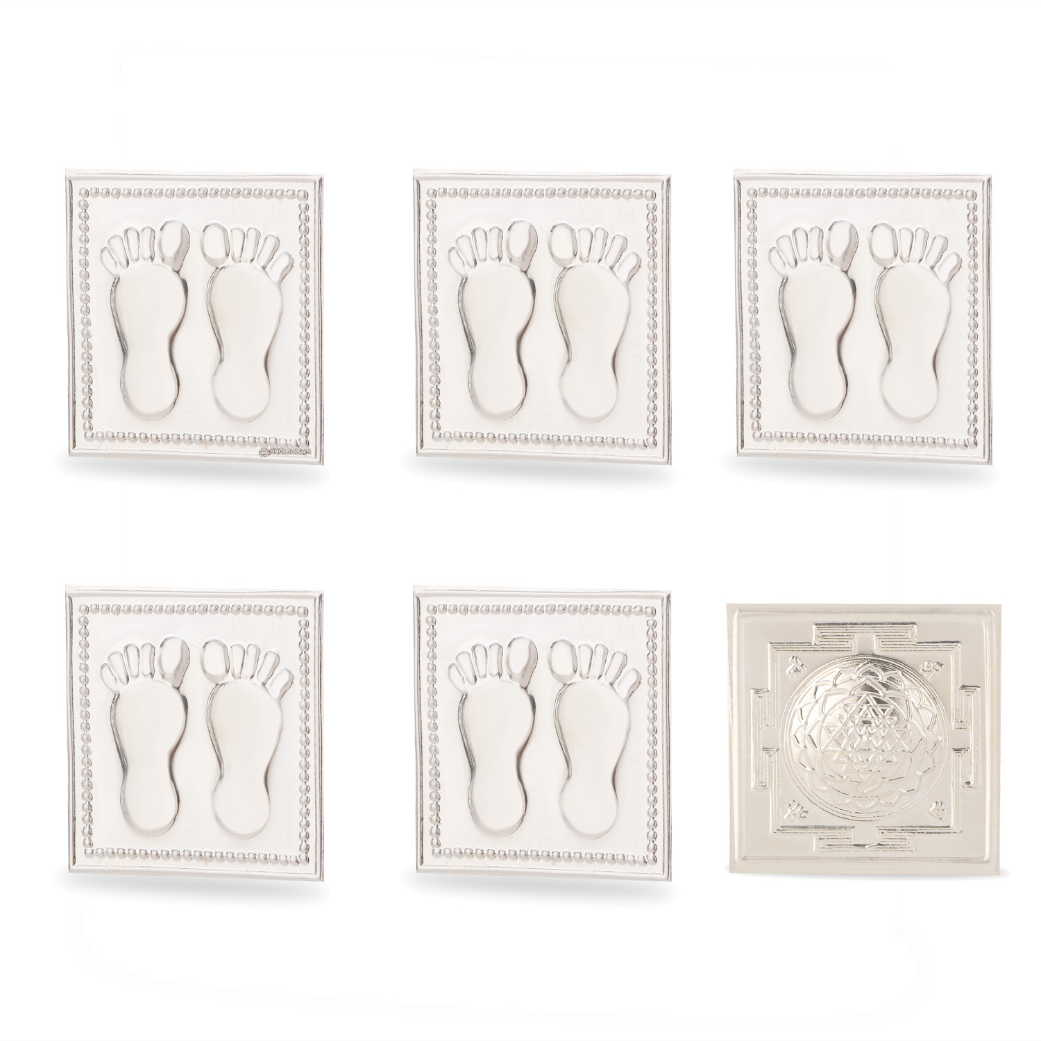 Laxmi Charan and Yantra in Silver by Osasbazaar Main Image Laxmi Charan and Yantra in Silver by Osasbazaar Main Image