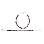 Nazariya Bracelet Red Black in Silver by Osasbazaar Angle Image