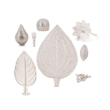 Pan Supari Nariyal Tulsi Elaichi Clove Flower Rice in Silver by Osasbazaar Angle Image