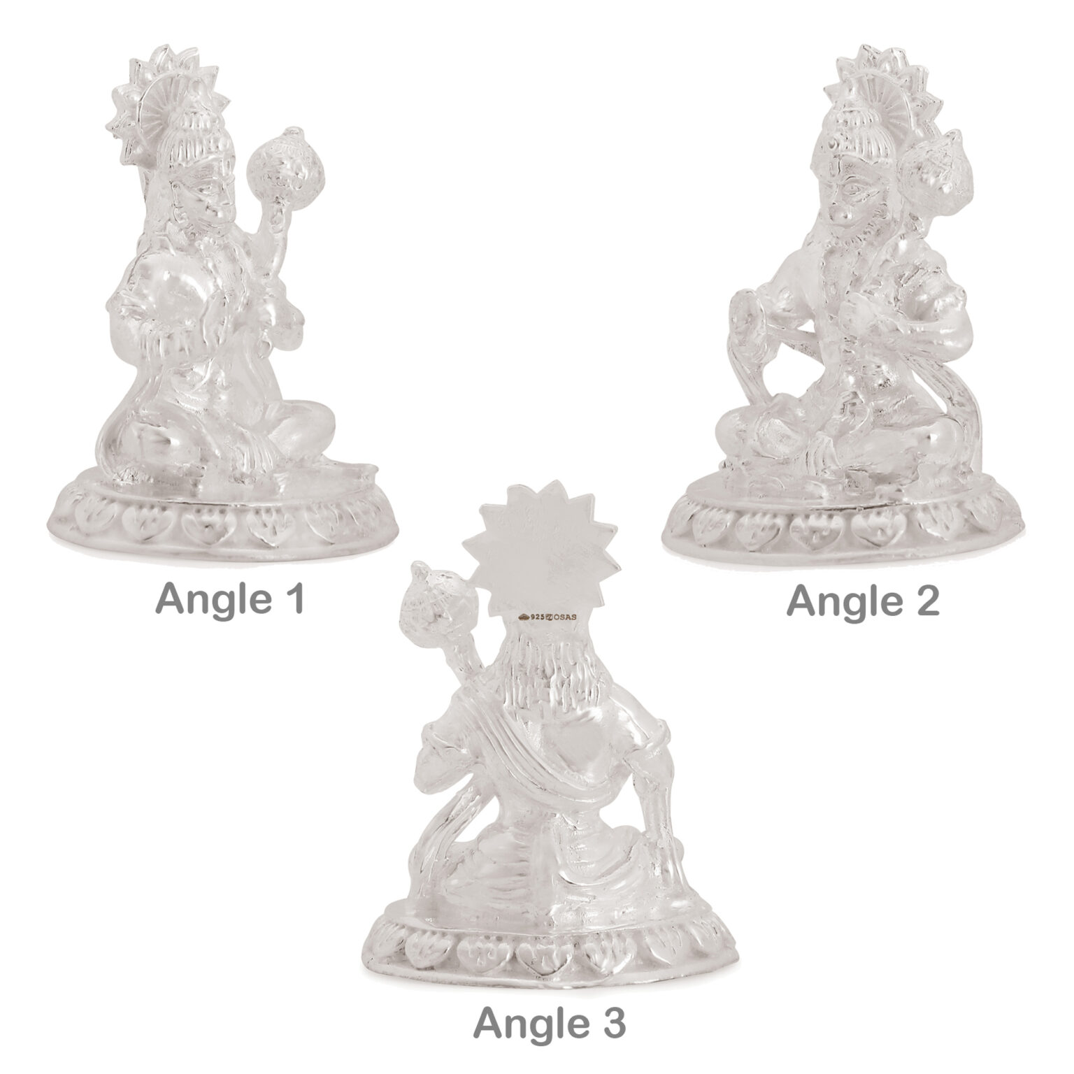 Pure Silver Hanuman Sitting Statue Osasbazaar