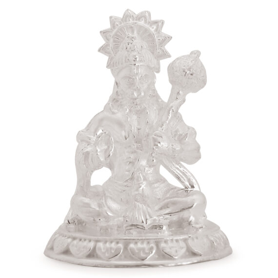 Hanuman Sitting Statue in Silver by Osasbazaar Main Image