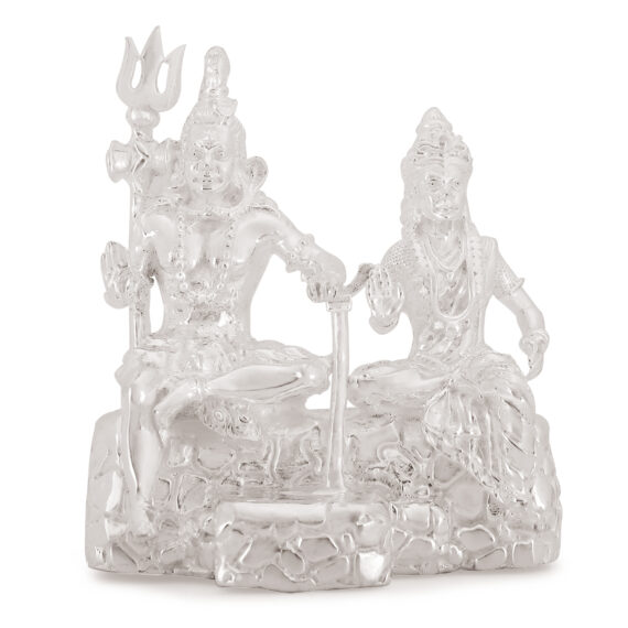Shiv Parvati Statue Small in Silver by Osasbazaar Main Image