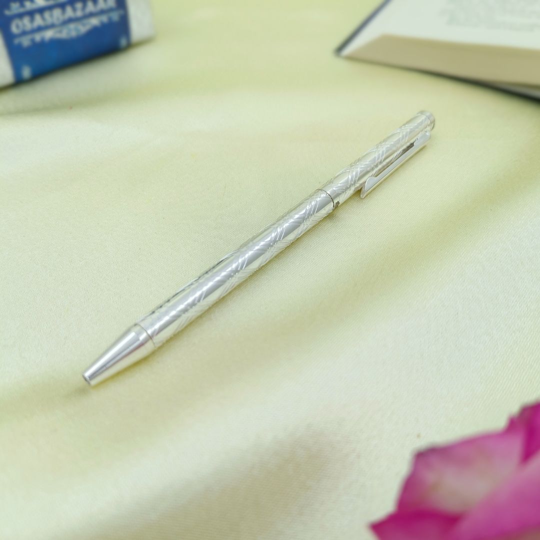 Silver Diamond Engraving Ballpoint Pen Lifestyle Image