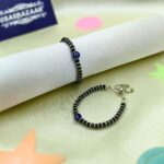Sterling Silver Nazariya Kadli Bracelet for Baby with Evil Eye Adjustable Lifestyle Image