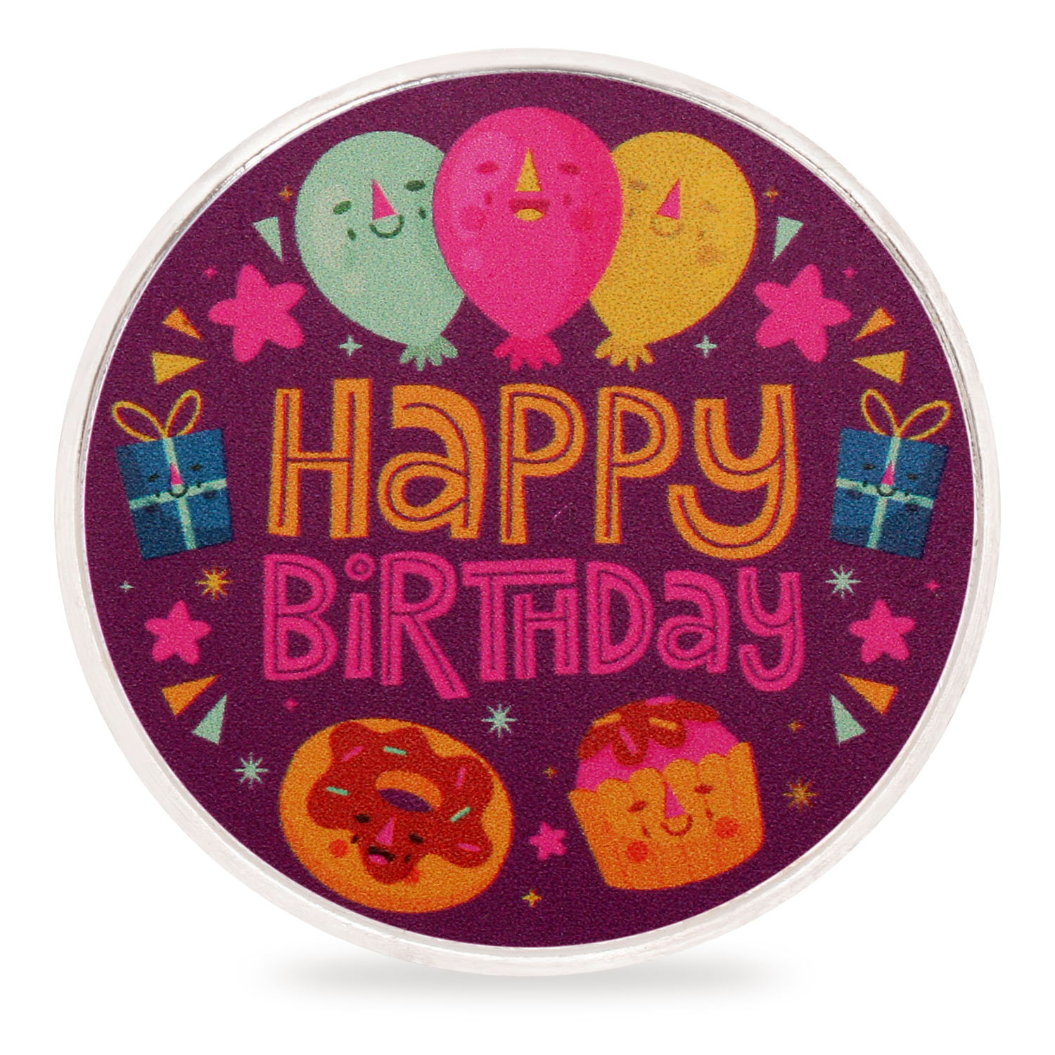 OSASCBBD1 Printed Silver Coin Birthday Purple Party By Osasbazaar main