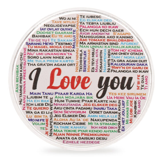 OSASCBPL2 Printed Silver Coin I Love You All Languages by Osasbazaar main