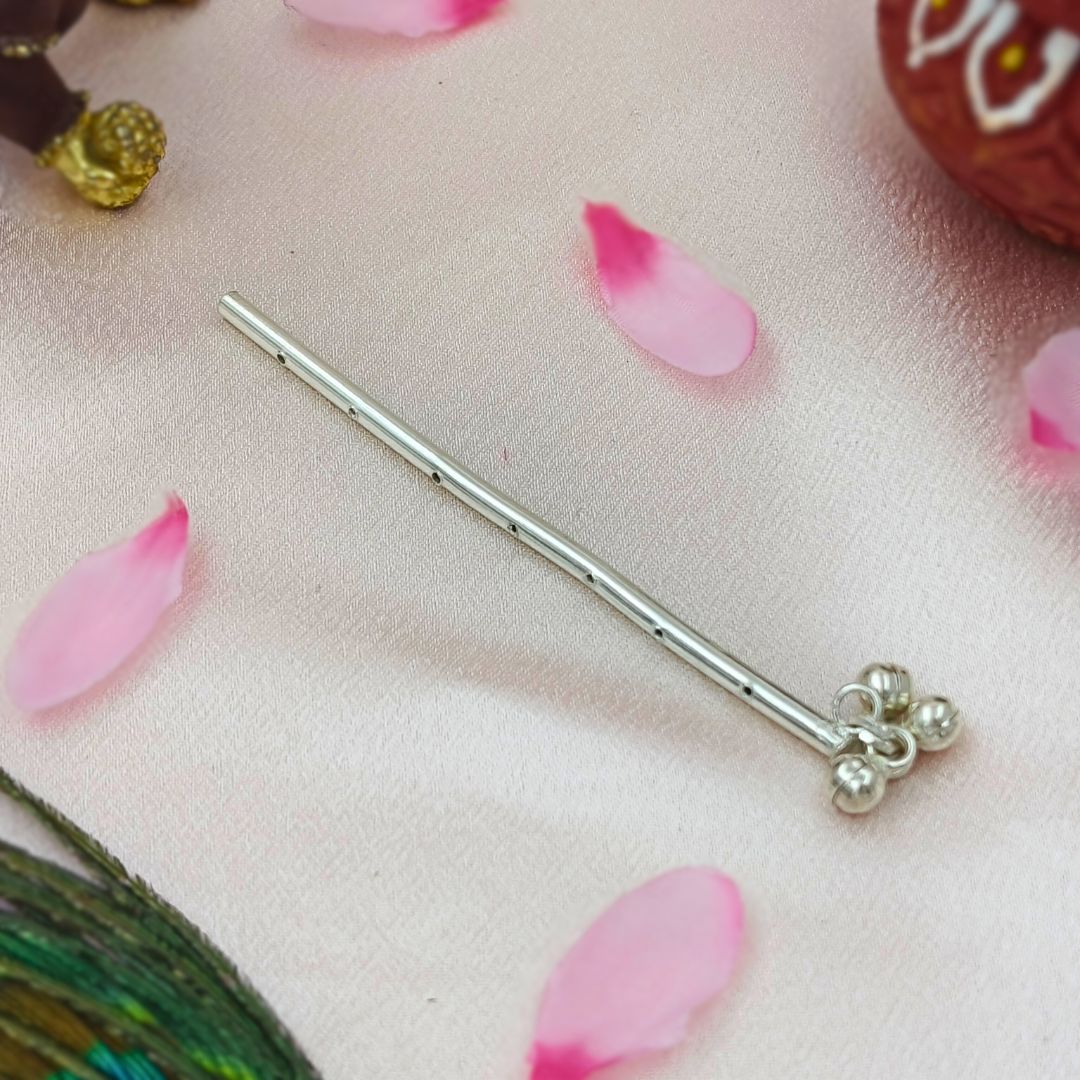 Pure Silver Flute Bansuri Image Angle 4