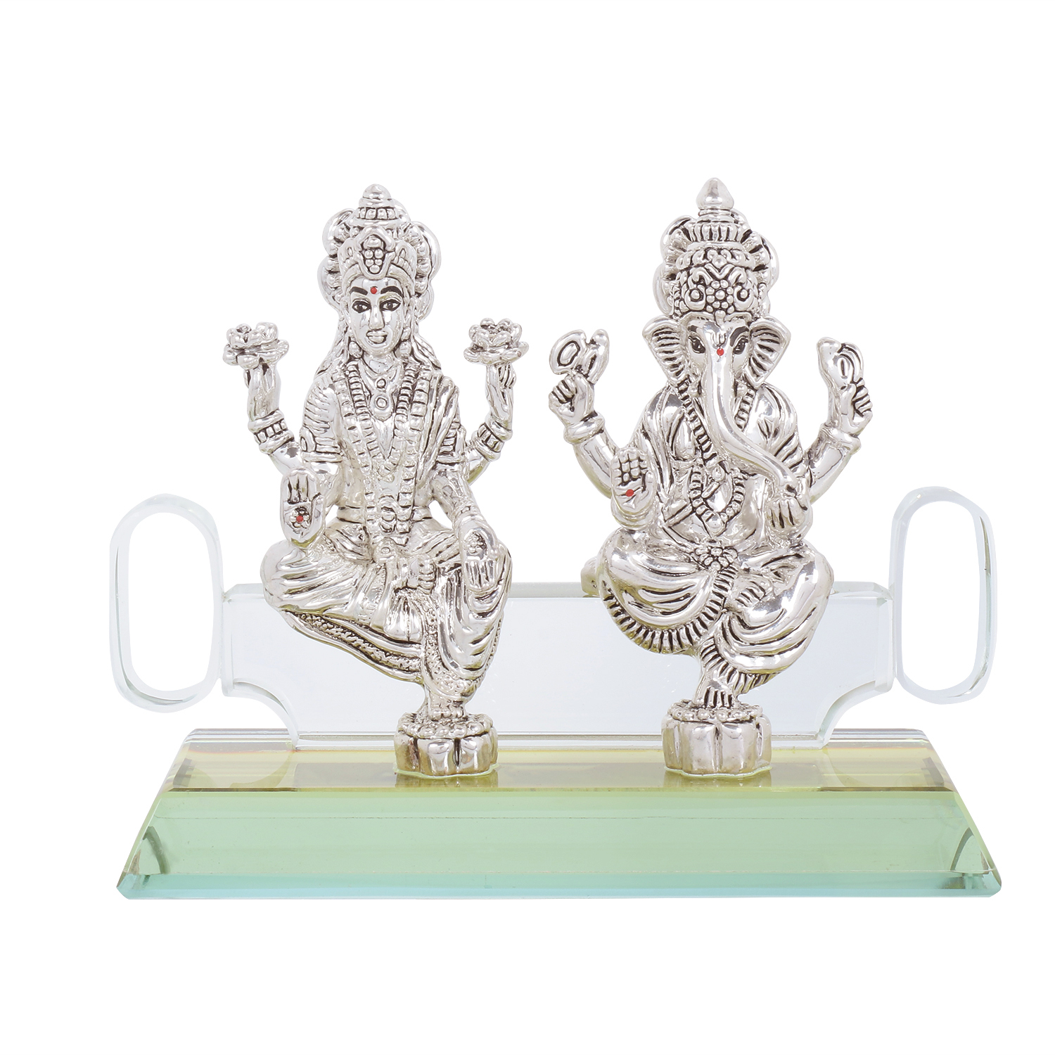 OSASGLLWW Ganesh laxmi light with wooden frame in Silver by Osasbazaar Main