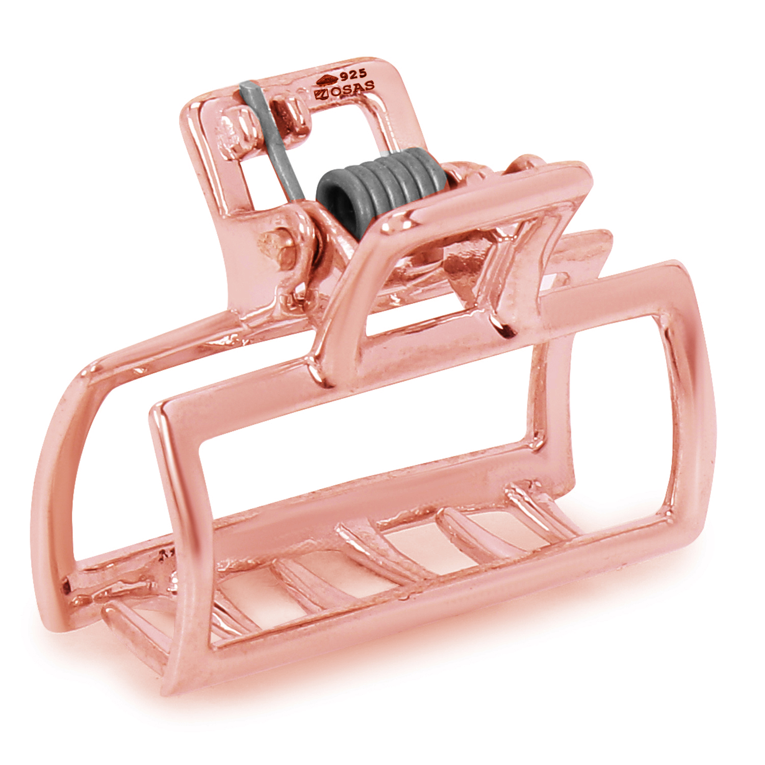 Hair Rectangle clip Rose Gold.