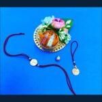 Pure Silver Rakhi Bhai Bhabhi Pair