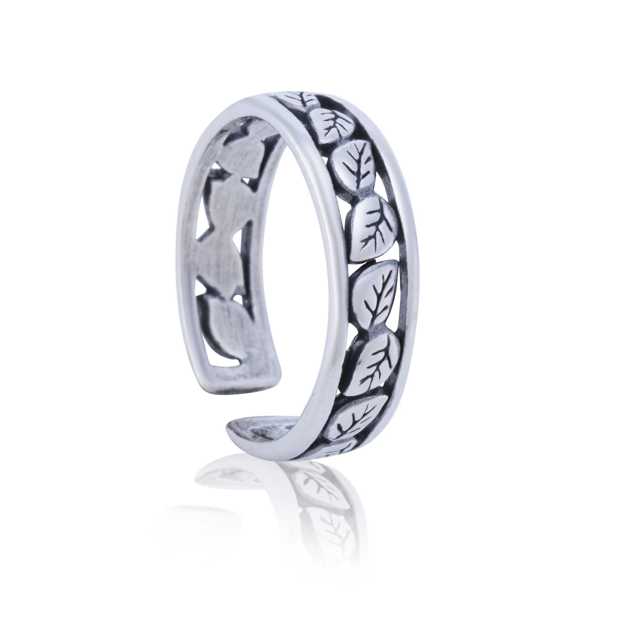 OSASLR1179A Toe Ring Leaf Cut Angle