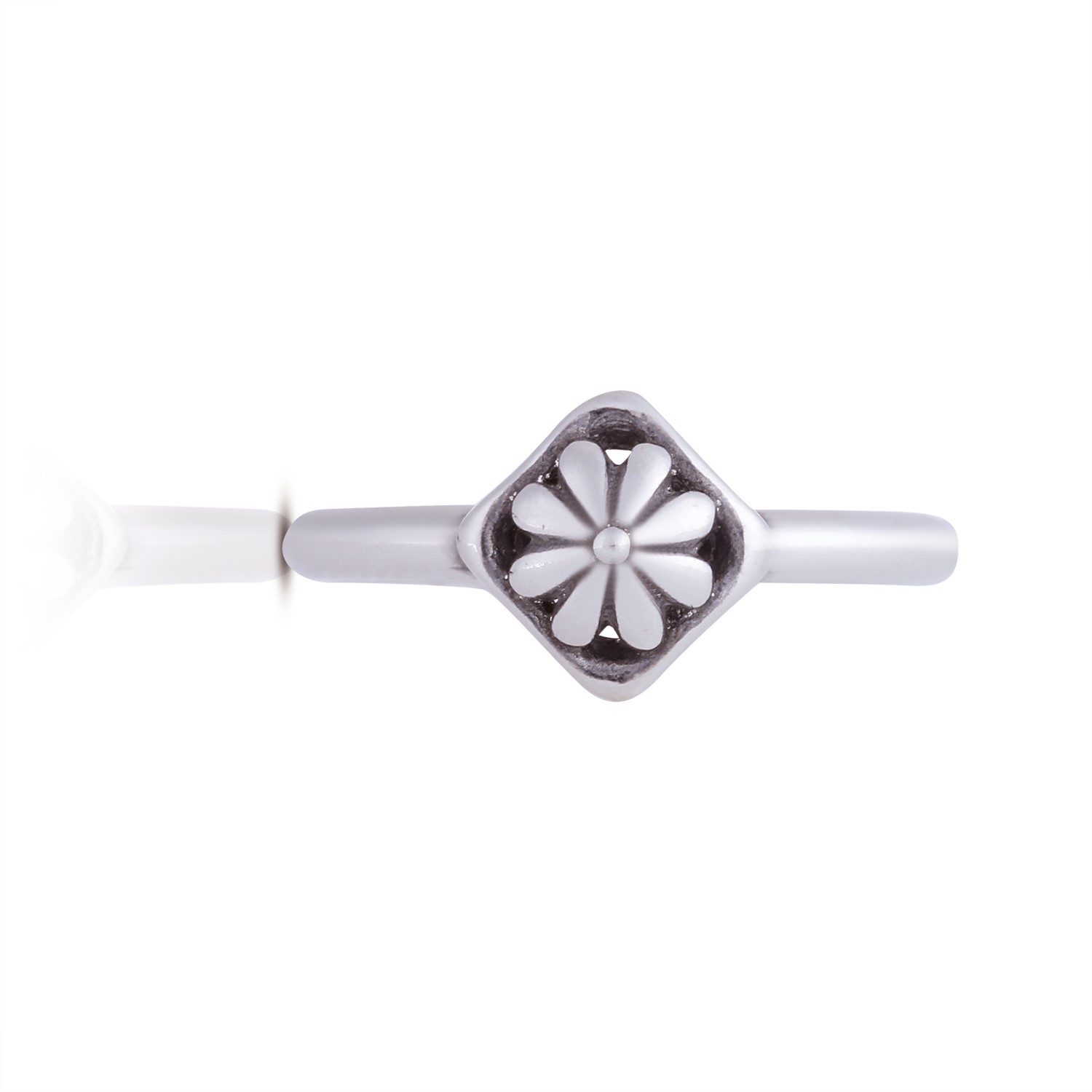 OSASLR1233A Toe Ring Flower Squere Angle