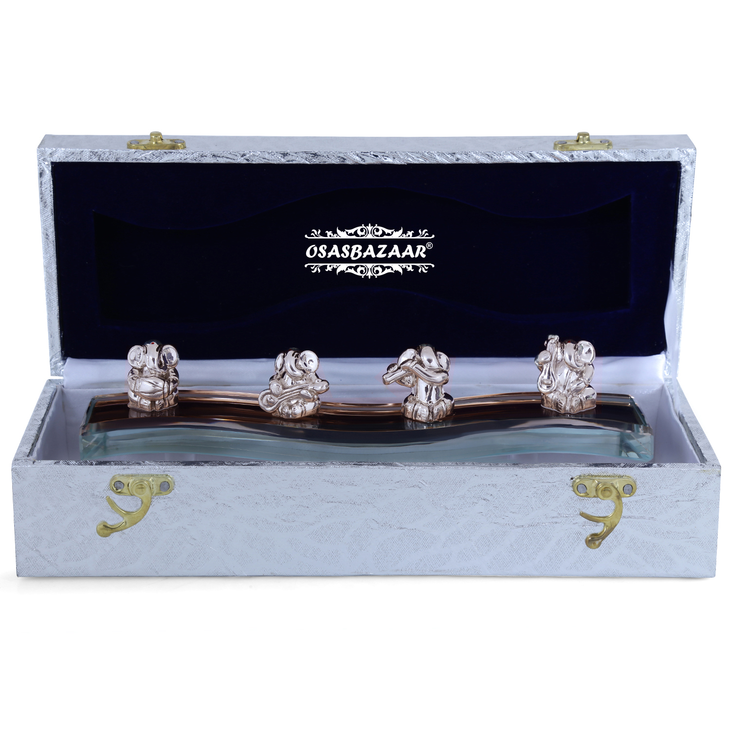 OSASGMS4 Crystal Ganeshji Musical Set Of 4 in Box