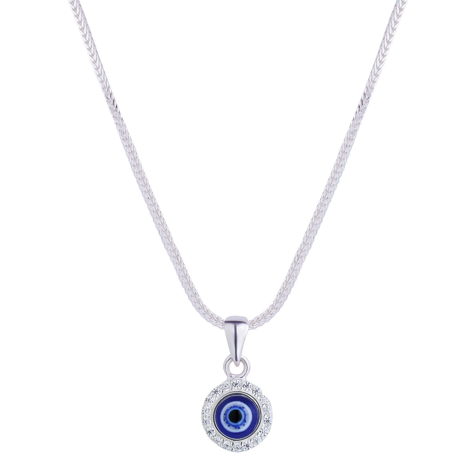 Evil eye Pendant and Chain in Silver By Osasbazaar Anglee Image