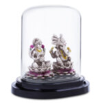 Ganesh Laxmi Statue in Dome in Silver by Osasbazaar Angle Image