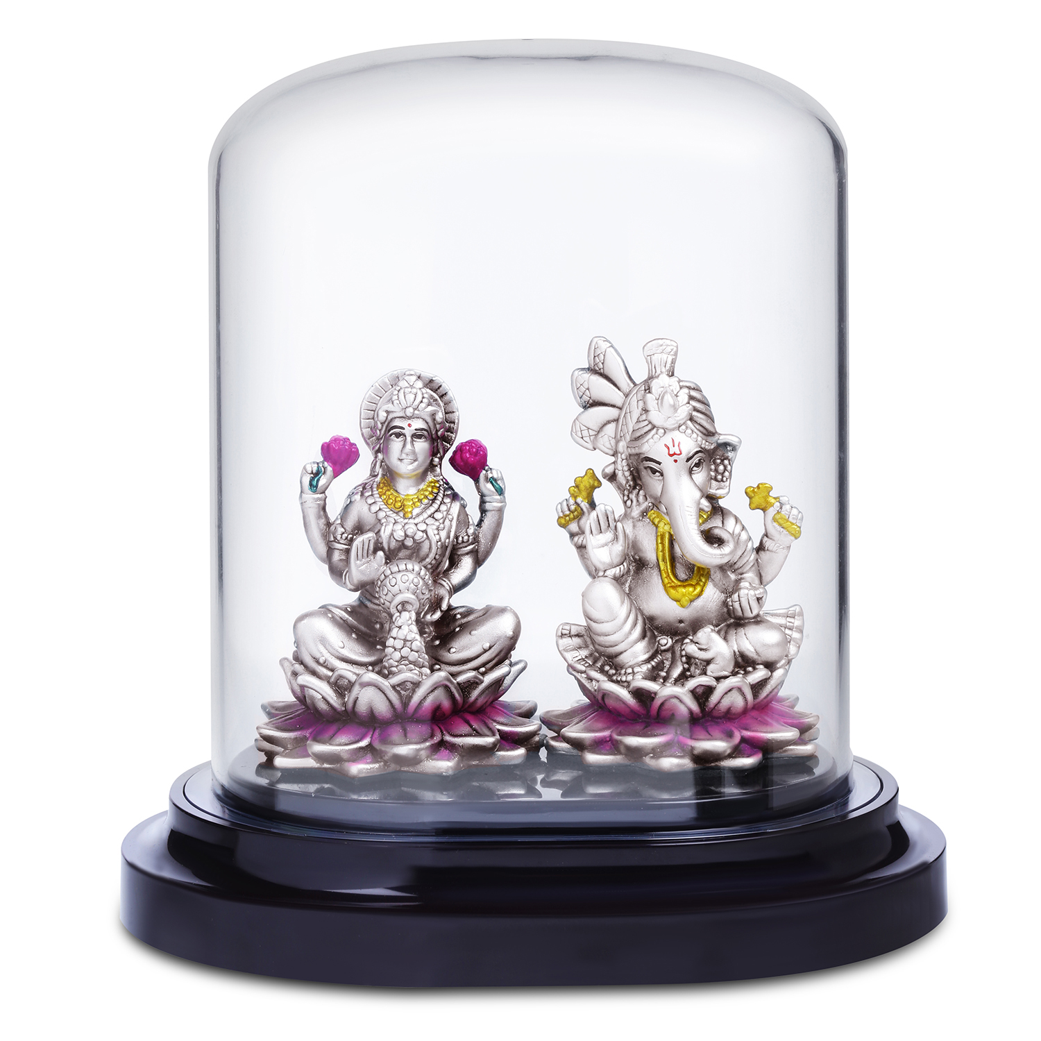 Ganesh Laxmi Statue in Dome in Silver by Osasbazaar Main Image