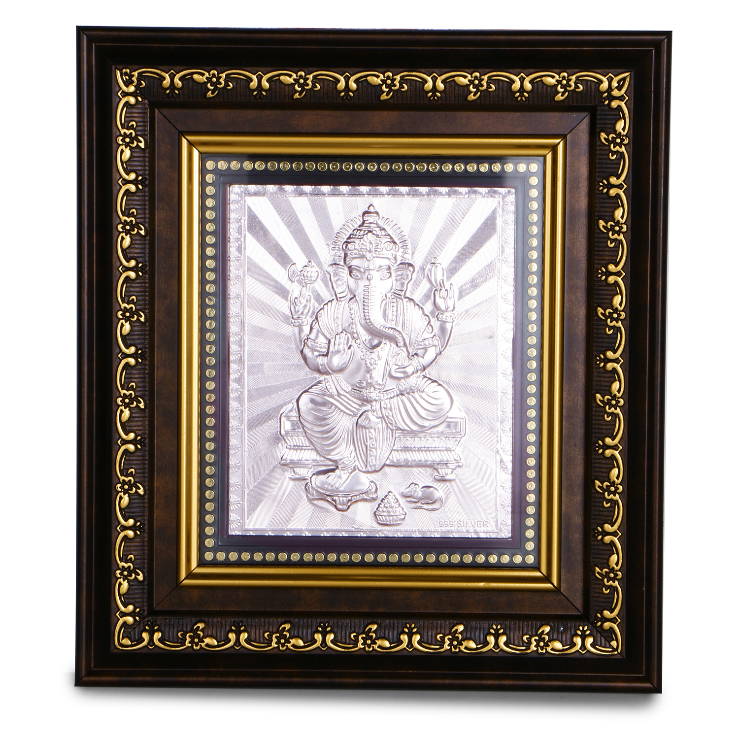 Ganeshji Frame Medium in Silver By Osasbazaar Main Image