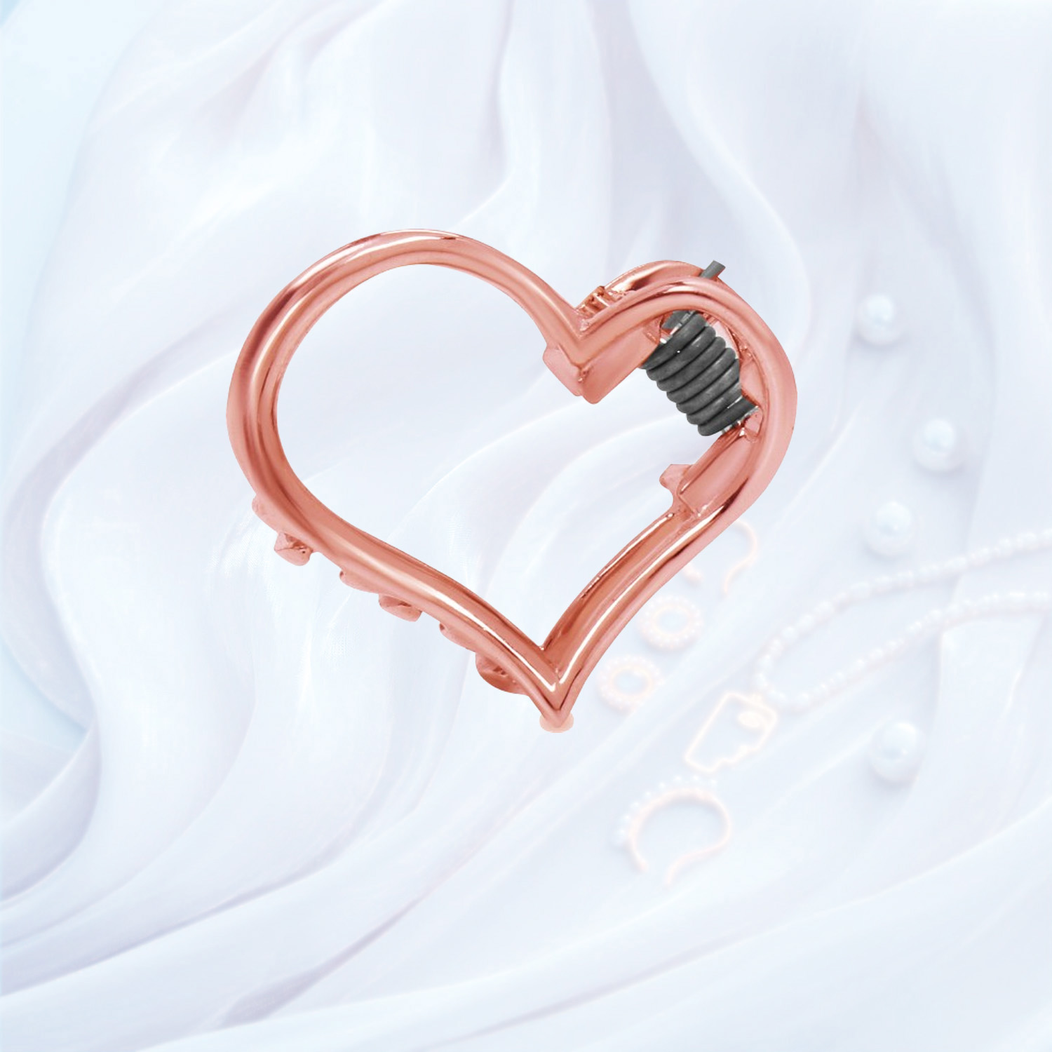 26. Hair Accessories - Hair Clutcher – Heart – Rose Gold Polished